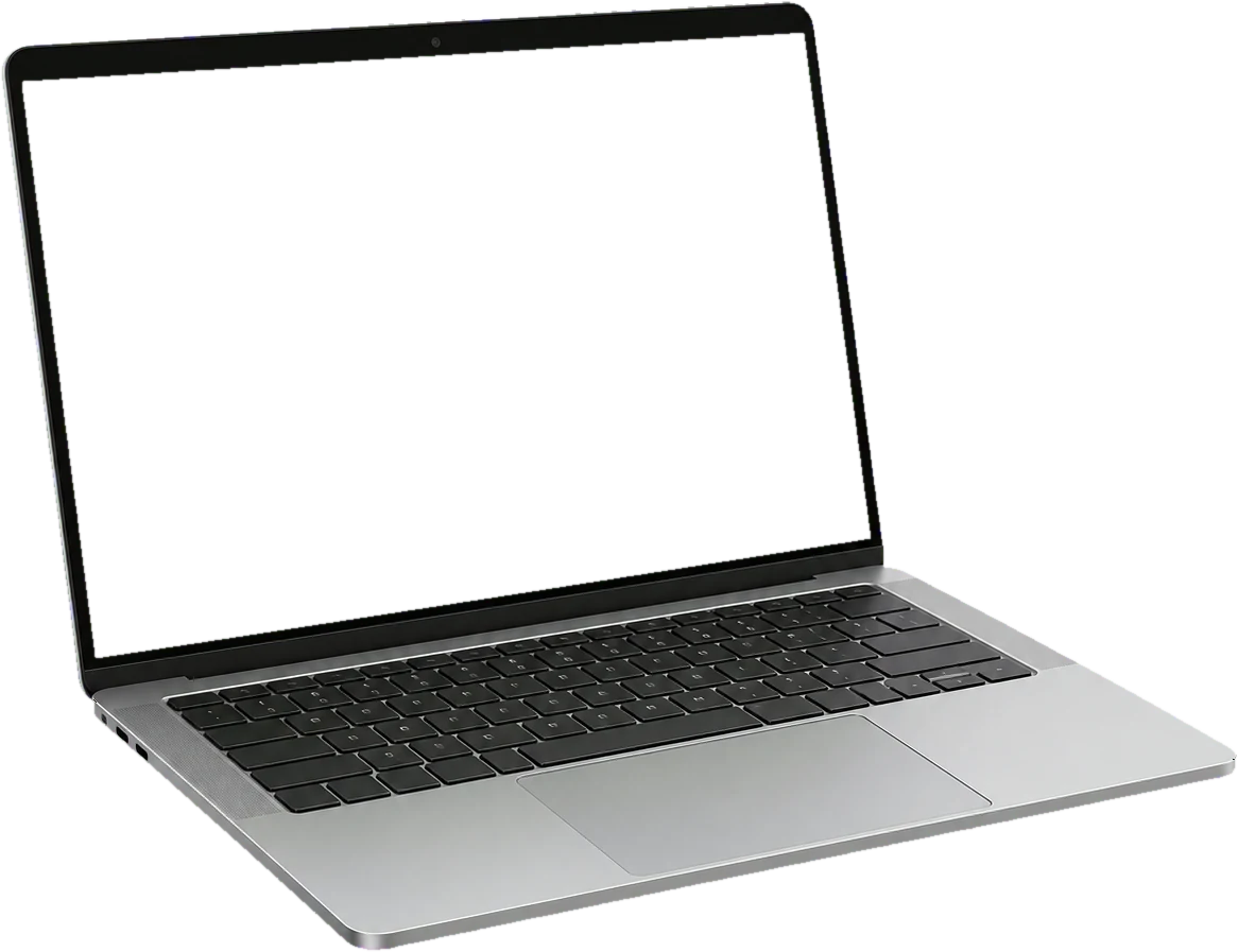 Example local business website on a laptop